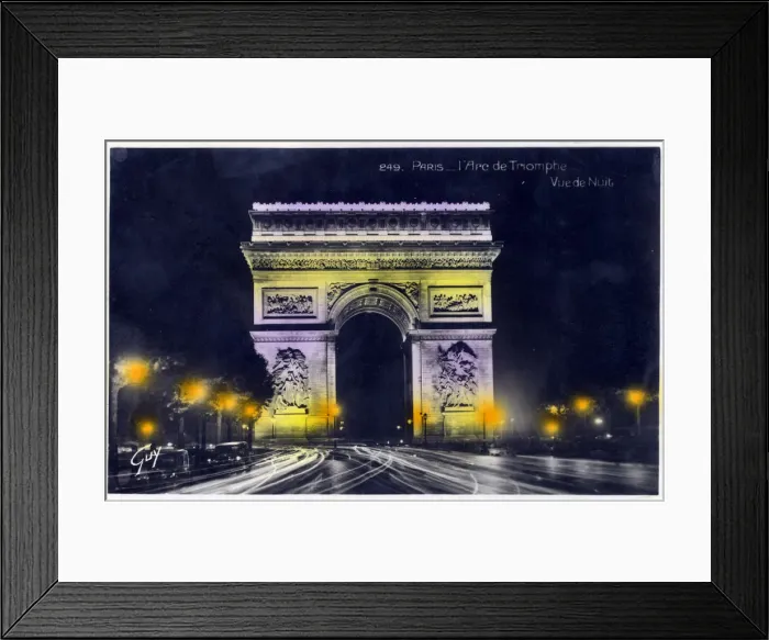 Framed Print : The Arc de Triomphe, Paris, France - photographed at night. Date: circa 1930s Framed Print : The Arc de Triomphe, Paris, France - photographed at night. Date: circa 1930s
