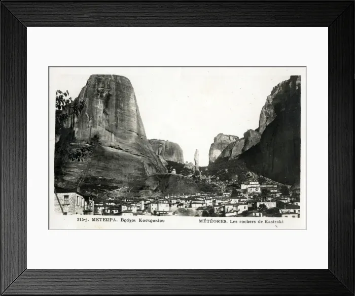 Framed Print : Meteora, Greece - The Village of Kastraki. Date: 1950 Framed Print : Meteora, Greece - The Village of Kastraki. Date: 1950