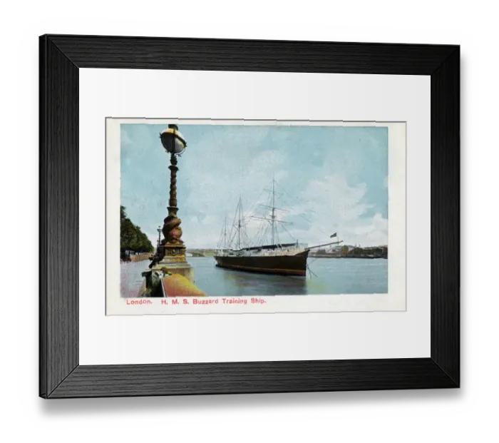 Framed Print : HMS Buzzard (a Nymphe-class composite screw sloop) - Royal Navy Training Ship Framed Print : HMS Buzzard (a Nymphe-class composite screw sloop) - Royal Navy Training Ship