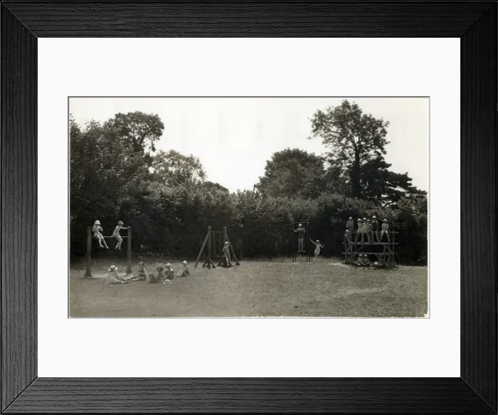 Framed Print : Woodland School, High Wycombe, Bucks - Playground. Date: 1940s Framed Print : Woodland School, High Wycombe, Bucks - Playground. Date: 1940s