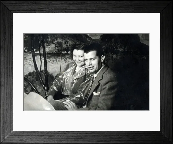 Framed Print : Young Couple sitting in an amusement ride car - Blackpool Framed Print : Young Couple sitting in an amusement ride car - Blackpool