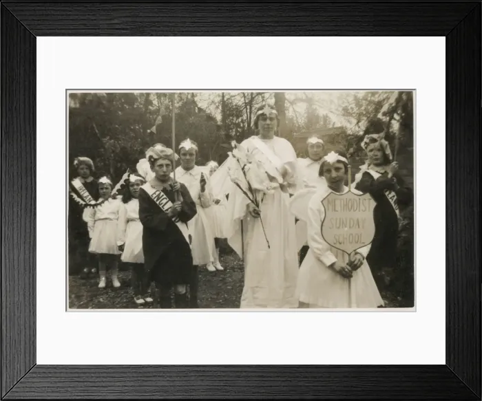Framed Print : Methodist Sunday School parade with the children representing different countries / regions Framed Print : Methodist Sunday School parade with the children representing different countries / regions