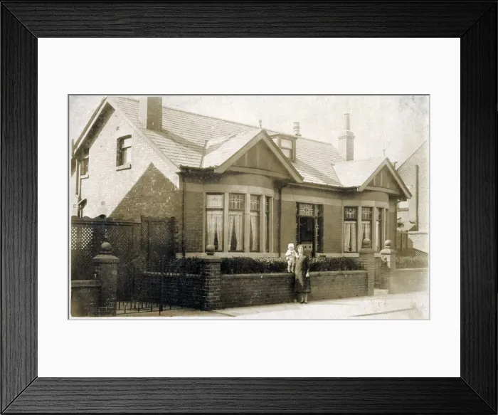 Framed Print : Grandmother and Grandchild posing (proudly) outside their lovely double-fronted period property Framed Print : Grandmother and Grandchild posing (proudly) outside their lovely double-fronted period property