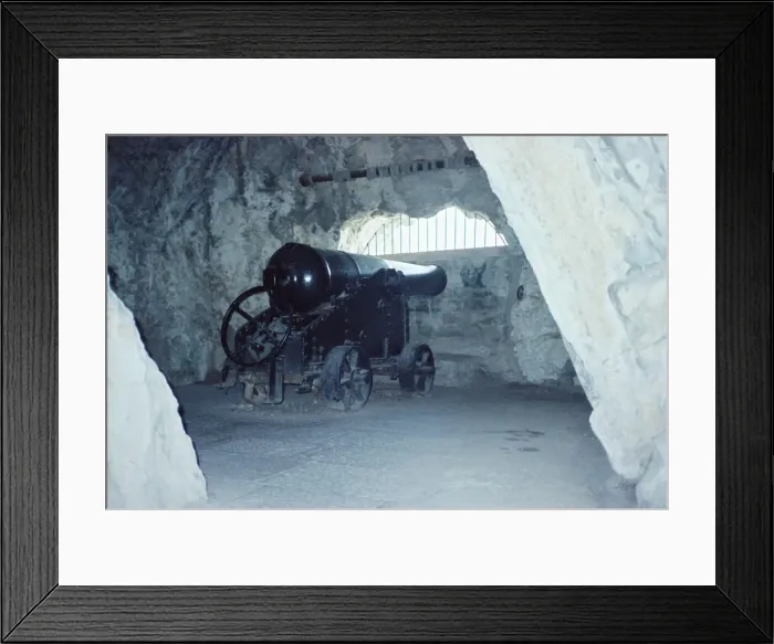 Framed Print : Cannon in the rock-face at Gibraltar Framed Print : Cannon in the rock-face at Gibraltar