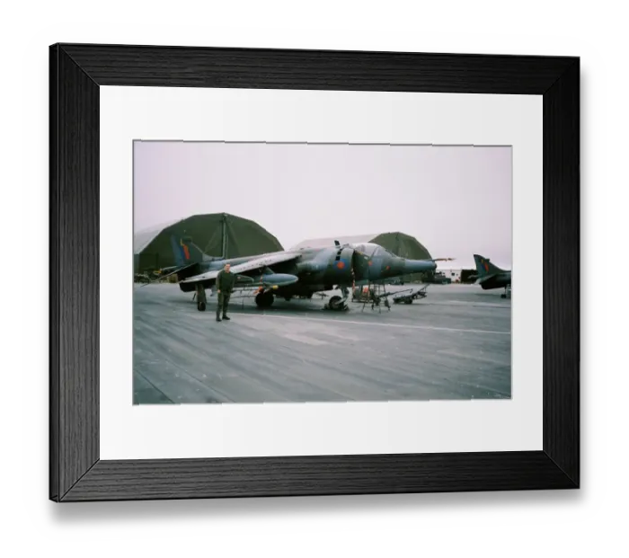 Framed Print : Harrier at RAF Stanley Framed Print : Harrier at RAF Stanley
