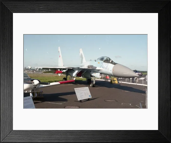 Framed Print : Farnborough 92 - Su-35 Blue 703 Framed Print : Farnborough 92 - Su-35 Blue 703