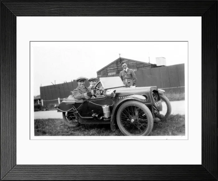 Framed Print : H. O. Tomblin and friends in their 1914 Morgan 3-wheeler Framed Print : H. O. Tomblin and friends in their 1914 Morgan 3-wheeler