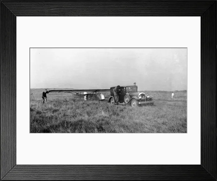Framed Print : Brown 1931 Southdown Skysailer towed back to launch point Framed Print : Brown 1931 Southdown Skysailer towed back to launch point