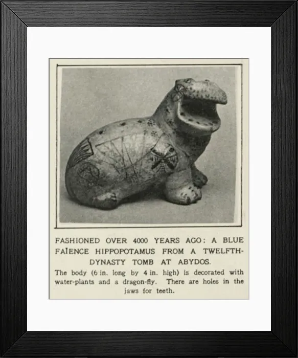 Framed Print : A Middle Kingdom Turquoise Blue Faience Hippopotamus from a 12th-13th Dynasty Framed Print : A Middle Kingdom Turquoise Blue Faience Hippopotamus from a 12th-13th Dynasty