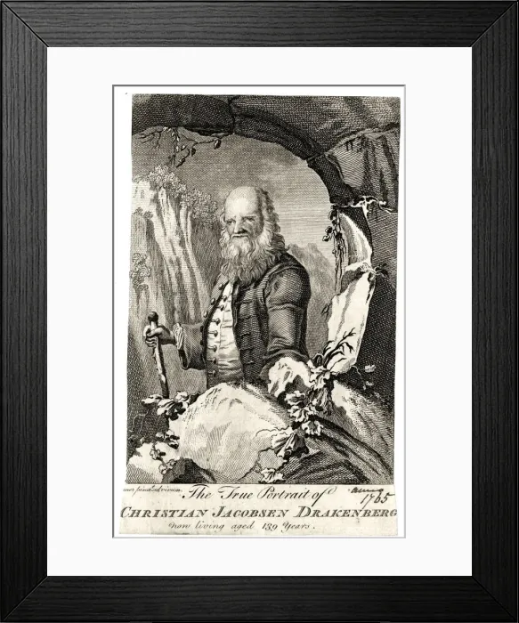 Framed Print : Christian Jacobsen Drakenberg claimed to be aged 139