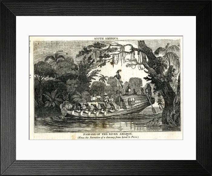 Framed Print : Passage of the Amazon River, Journey Lima to Para, 1836 Framed Print : Passage of the Amazon River, Journey Lima to Para, 1836