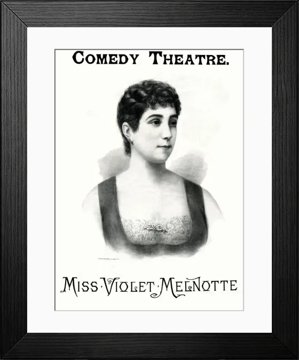 Framed Print : Violet Melnotte, Comedy Theatre Poster circa 1885 Framed Print : Violet Melnotte, Comedy Theatre Poster circa 1885