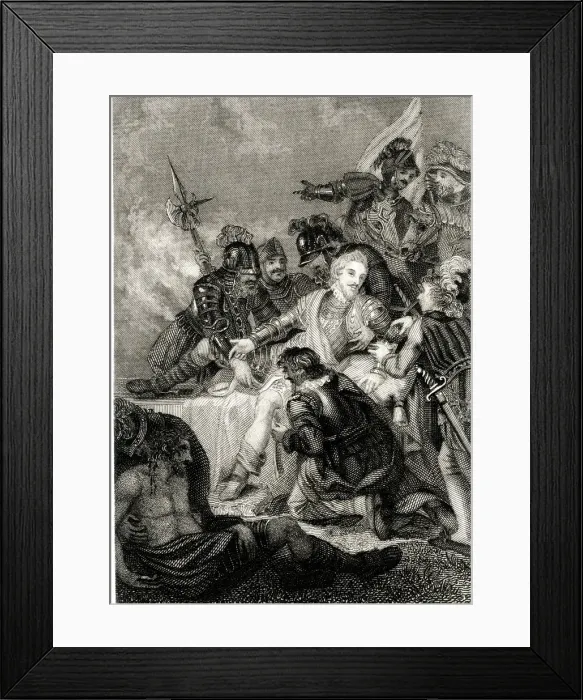Framed Print : The Death of Sir William Sidney at Penshurst, 1554 Framed Print : The Death of Sir William Sidney at Penshurst, 1554