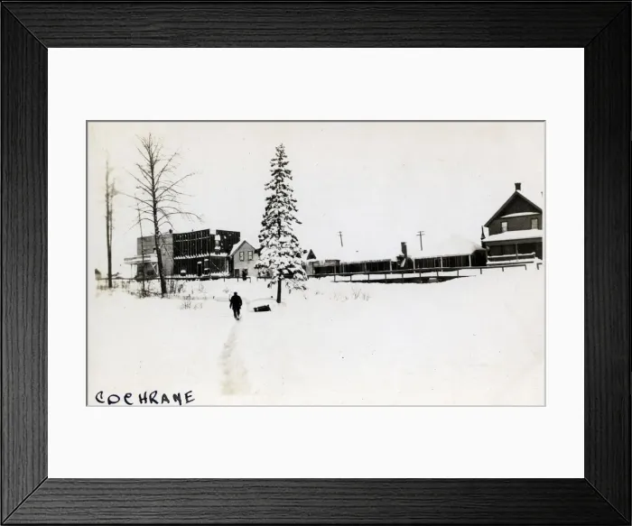Framed Print : Canada - Ontario - Mining Town - Cochrane - Panoramic view with snow-covered mountains Framed Print : Canada - Ontario - Mining Town - Cochrane - Panoramic view with snow-covered mountains