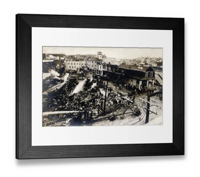 Framed Print : Canada - Ontario - Mining Town - Cobalt - Harringtons Restaurant destroyed by fire Framed Print : Canada - Ontario - Mining Town - Cobalt - Harringtons Restaurant destroyed by fire