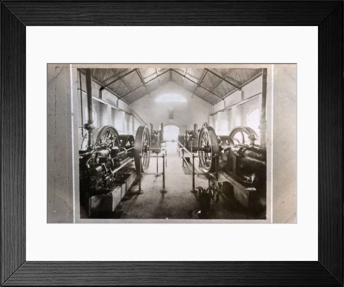 Framed Print : Industrial Edwardian Parallel Crossley Gas Mill Engines Framed Print : Industrial Edwardian Parallel Crossley Gas Mill Engines