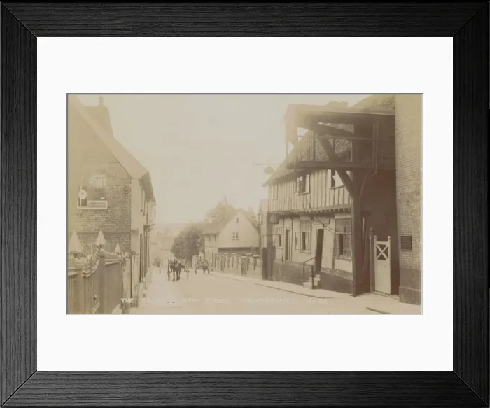 Framed Print : New Street - Showing the Old Bell Inn Framed Print : New Street - Showing the Old Bell Inn