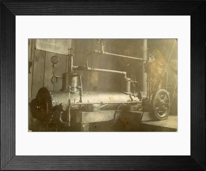 Framed Print : Industrial Edwardian Mill Machinery - Air Compressor Framed Print : Industrial Edwardian Mill Machinery - Air Compressor