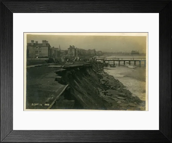 Framed Print : The Promenade and Piers -(Showing the 1903 landslide) Framed Print : The Promenade and Piers -(Showing the 1903 landslide)