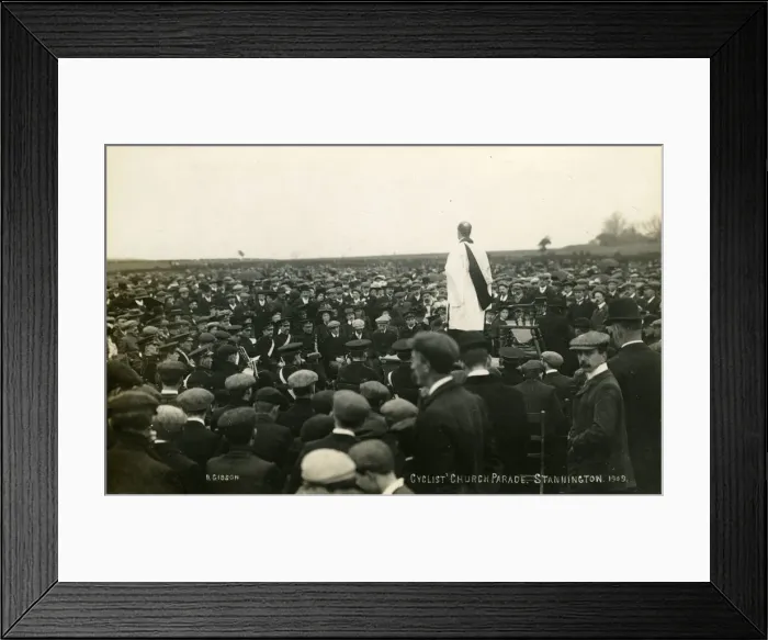 Framed Print : Cyclist Church Parade Framed Print : Cyclist Church Parade