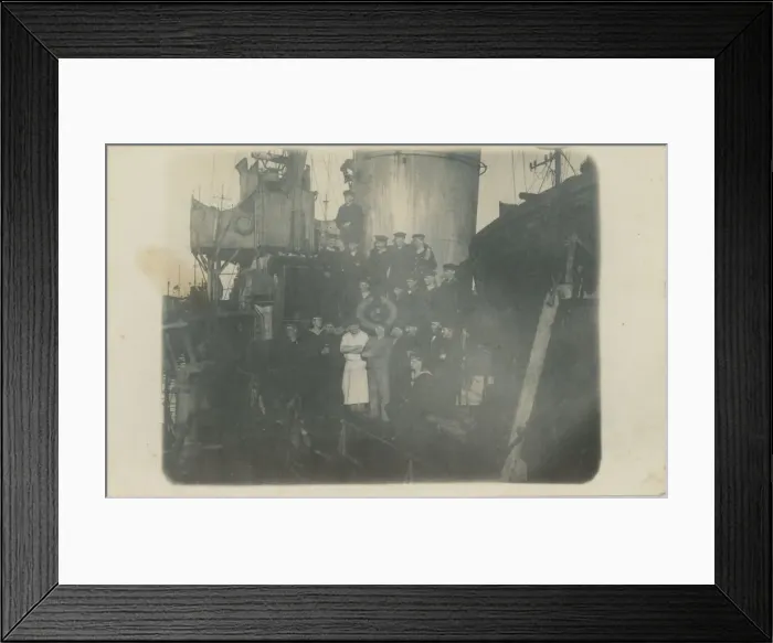 Framed Print : WW1 German Warship at Dock Framed Print : WW1 German Warship at Dock