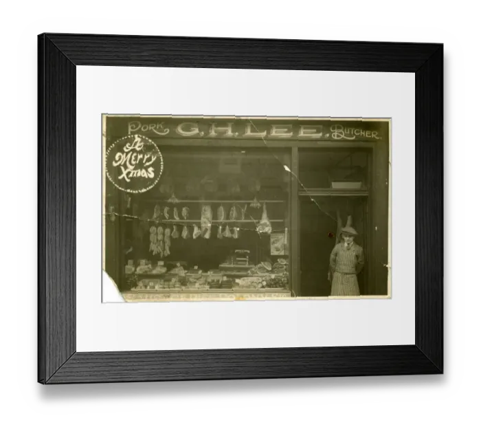 Framed Print : GH Lee - Butcher Framed Print : GH Lee - Butcher