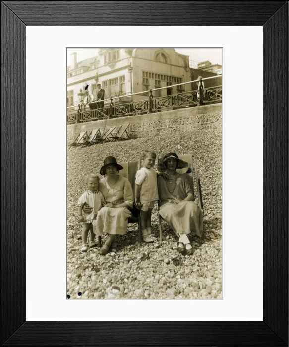 Framed Print : Ladies and Children in Deckchairs Framed Print : Ladies and Children in Deckchairs