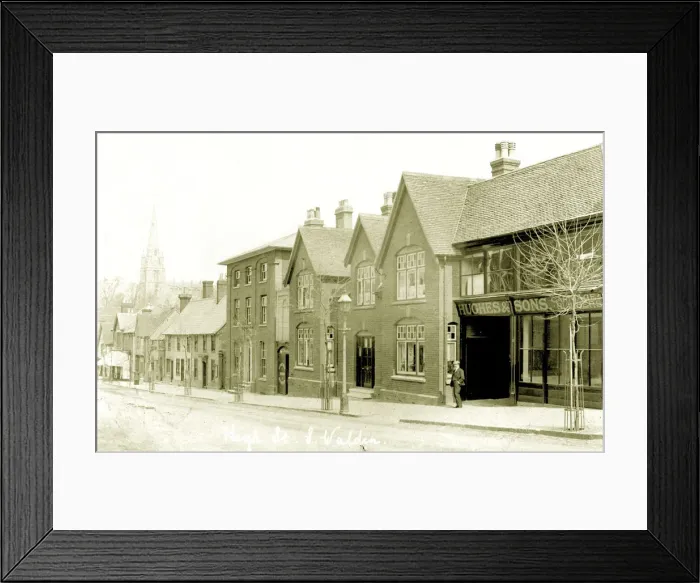 Framed Print : Hughes and Sons Builders Premises and High Street Framed Print : Hughes and Sons Builders Premises and High Street