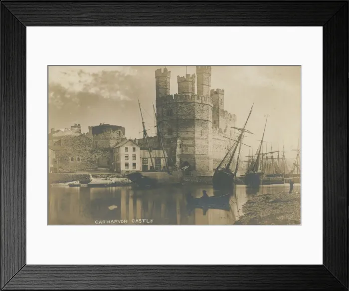 Framed Print : Sailing Boats & Castle, Carnarvon (Caernarfon), Caernarfonshire, Wales. Date: 1900s Framed Print : Sailing Boats & Castle, Carnarvon (Caernarfon), Caernarfonshire, Wales. Date: 1900s
