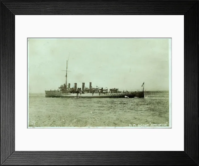 Framed Print : WW1 HMS Attentive - Scout Cruiser Framed Print : WW1 HMS Attentive - Scout Cruiser