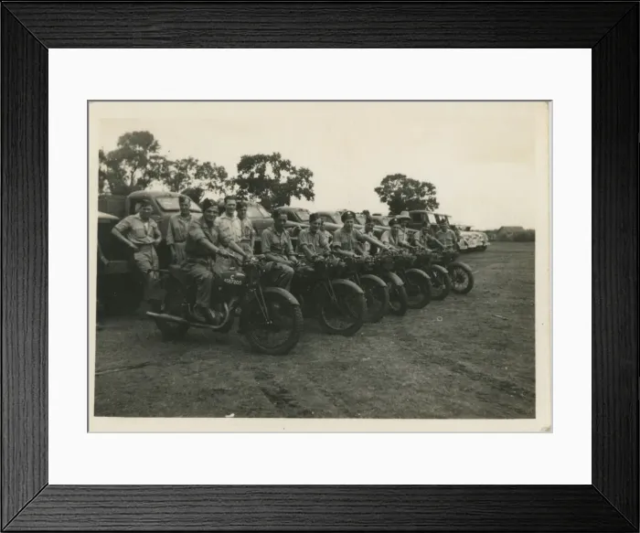 Framed Print : British Army Motorbikes, Britain. Date: 1940s Framed Print : British Army Motorbikes, Britain. Date: 1940s