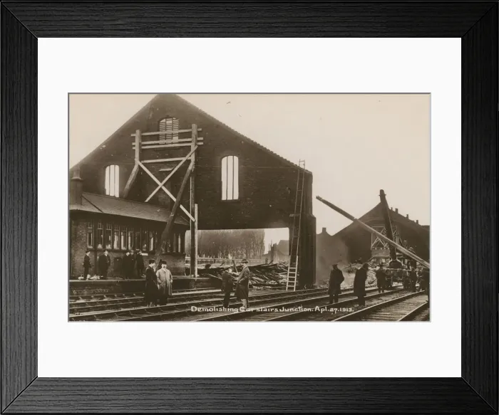 Framed Print : Railway Station Junction (Showing the demolition work) Framed Print : Railway Station Junction (Showing the demolition work)