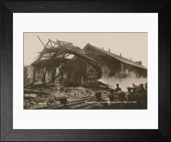 Framed Print : Railway Station Junction (Showing the demolition work) Framed Print : Railway Station Junction (Showing the demolition work)