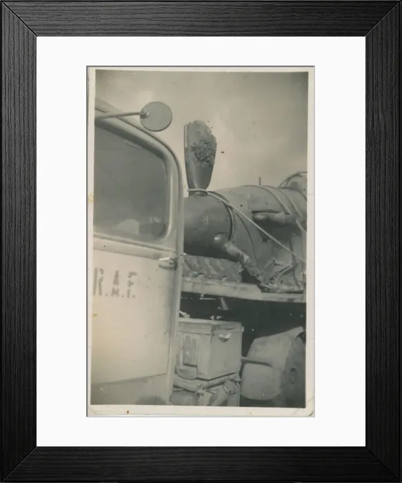Framed Print : RAF Lorry carrying Spitfire Aeroplane (presumed shot-down) Framed Print : RAF Lorry carrying Spitfire Aeroplane (presumed shot-down)