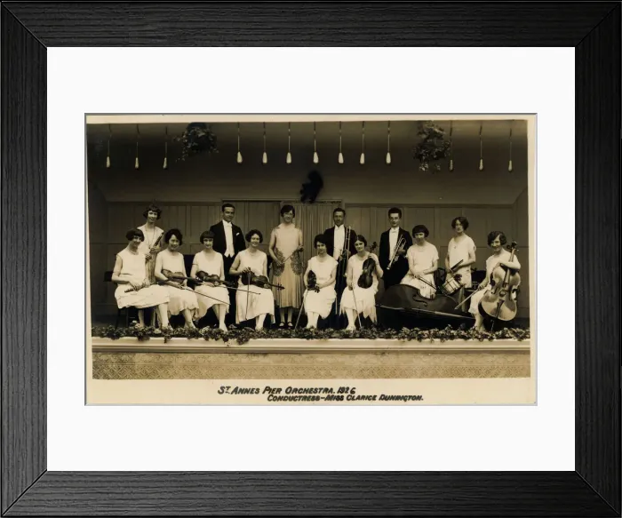 Framed Print : The Orchestra (Conductress Mrs Clarice Dunnington), The Pier, St Annes on Sea, Blackpool Framed Print : The Orchestra (Conductress Mrs Clarice Dunnington), The Pier, St Annes on Sea, Blackpool