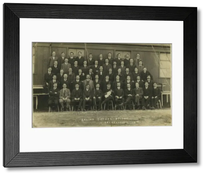 Framed Print : WW1 Warship Engine Fitters Framed Print : WW1 Warship Engine Fitters