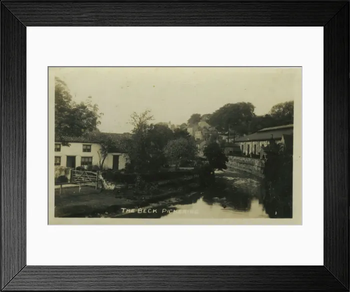 Framed Print : The Beck, Pickering, RyedaleA, Yorkshire, England. Date: 1920 Framed Print : The Beck, Pickering, RyedaleA, Yorkshire, England. Date: 1920