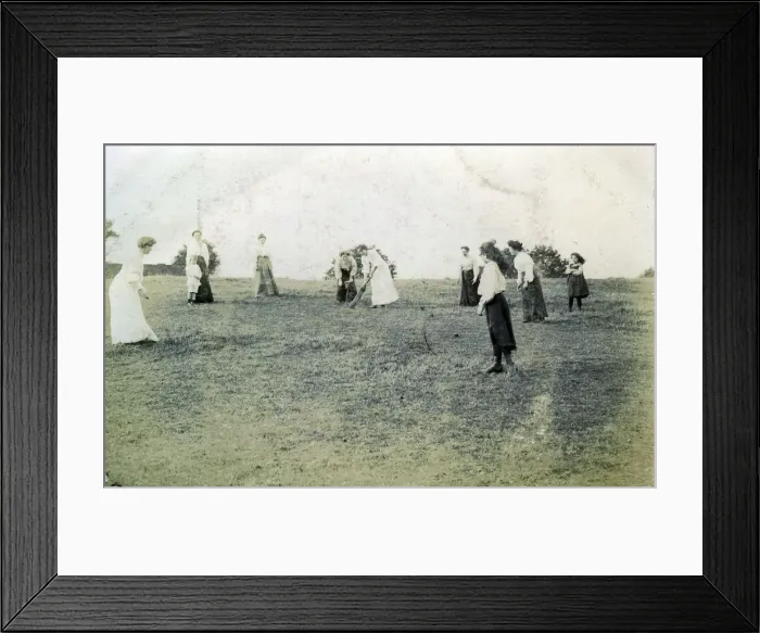 Framed Print : Edwardian Ladies Playing Cricket Framed Print : Edwardian Ladies Playing Cricket