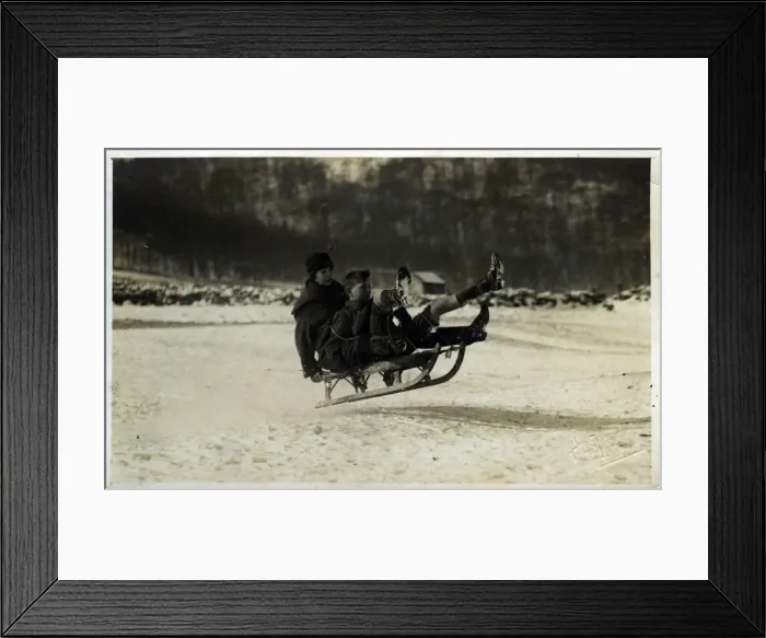 Framed Print : Boys - Sledge - Sledging - (Buxton Impress Mark), Buxton, Derbyshire, England Framed Print : Boys - Sledge - Sledging - (Buxton Impress Mark), Buxton, Derbyshire, England