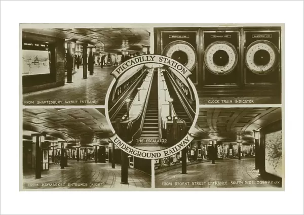 Piccadilly Underground Railway Station, London, England. Date: 1913