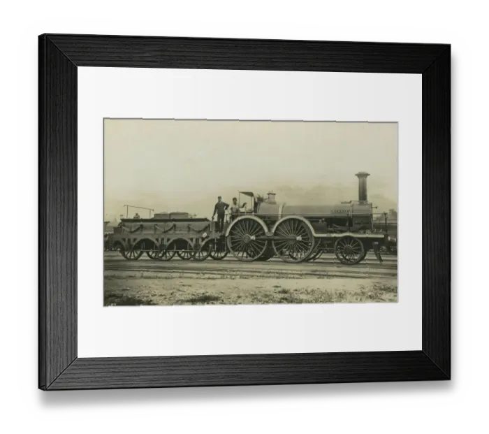 Framed Print : Broad Gauge Early GWR Railway Locomotive Rennie Framed Print : Broad Gauge Early GWR Railway Locomotive Rennie