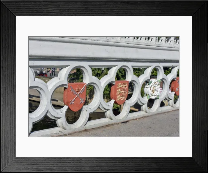 Framed Print : Bridge Heraldry, York Framed Print : Bridge Heraldry, York