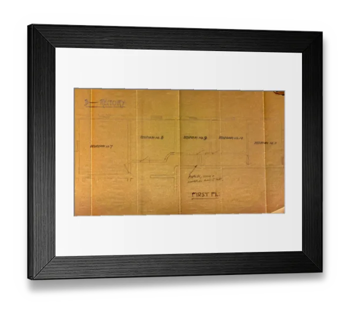 Framed Print : Architectural plans of Borley Rectory Framed Print : Architectural plans of Borley Rectory