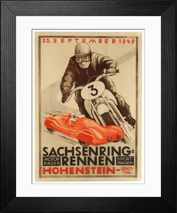 Framed Print : Heinze - Sachsenringrennen Hohlstein Framed Print : Heinze - Sachsenringrennen Hohlstein