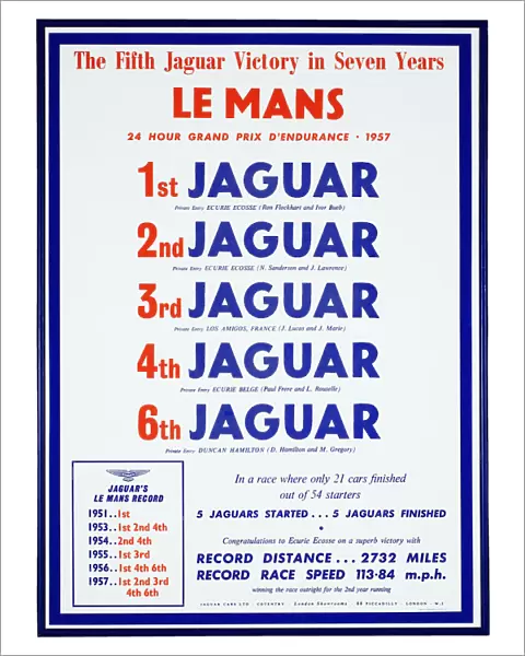 Le Mans Jaguar Factory poster