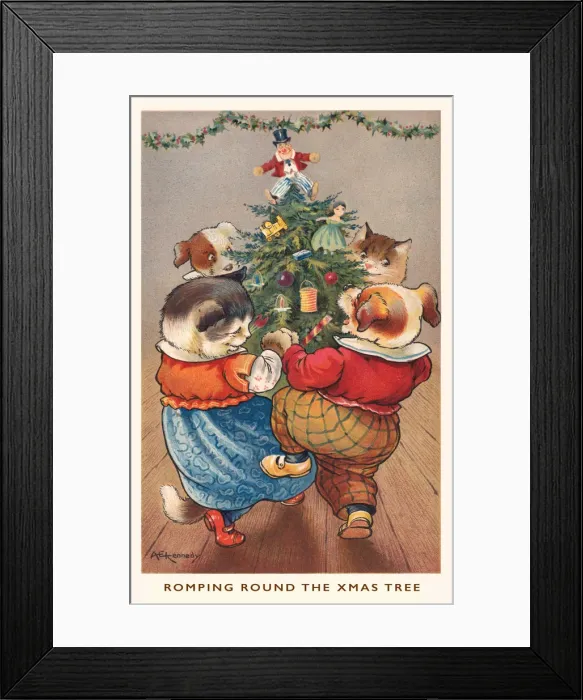 Framed Print : Christmas cats & dogs Framed Print : Christmas cats & dogs