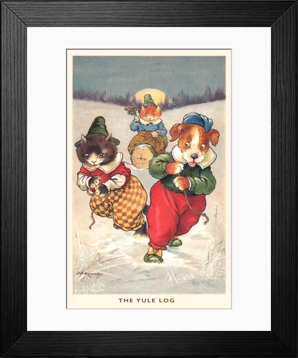 Framed Print : Christmas cats & dogs Framed Print : Christmas cats & dogs