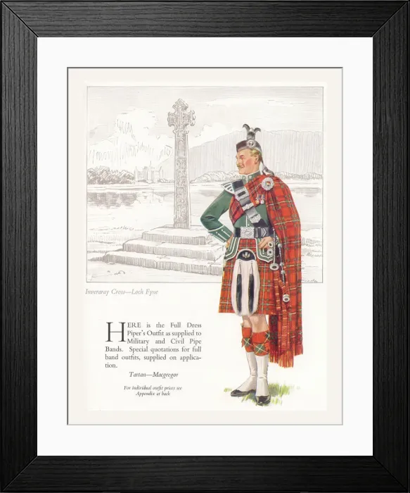 Framed Print : Tartan Macgregor, standing in front of Inveraray Cross, Loch Fyne Framed Print : Tartan Macgregor, standing in front of Inveraray Cross, Loch Fyne