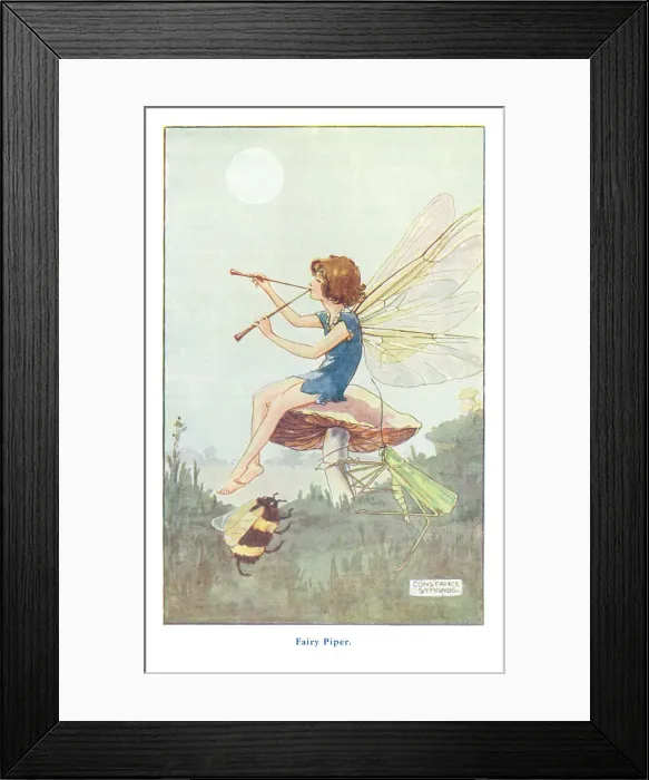 Framed Print : Fairyland. The grasshopper and bumble bee dancing to a tune from the fairys pipes Framed Print : Fairyland. The grasshopper and bumble bee dancing to a tune from the fairys pipes