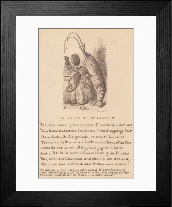 Framed Print : Lobster. Fuller and Richard - The Wonderland Postcards - Seven Designs Date: 1910 Framed Print : Lobster. Fuller and Richard - The Wonderland Postcards - Seven Designs Date: 1910